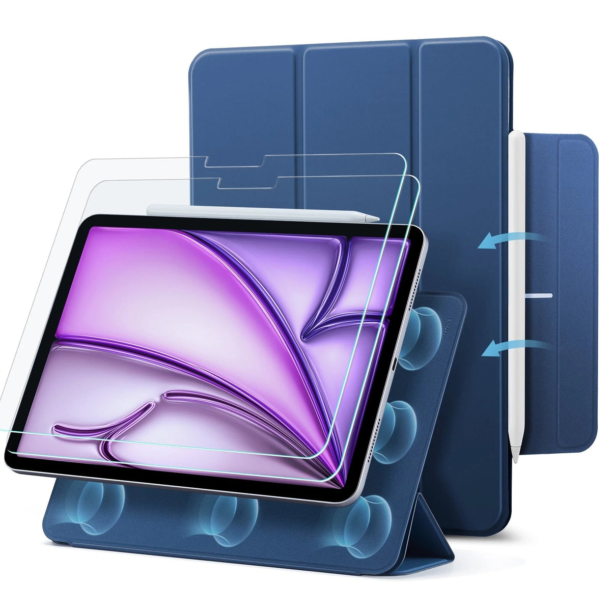 iPad Air 13" Rebound Magnetic Protection Bundle Navy Blue