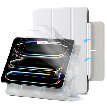 ipad pro m4 case with screen protector white