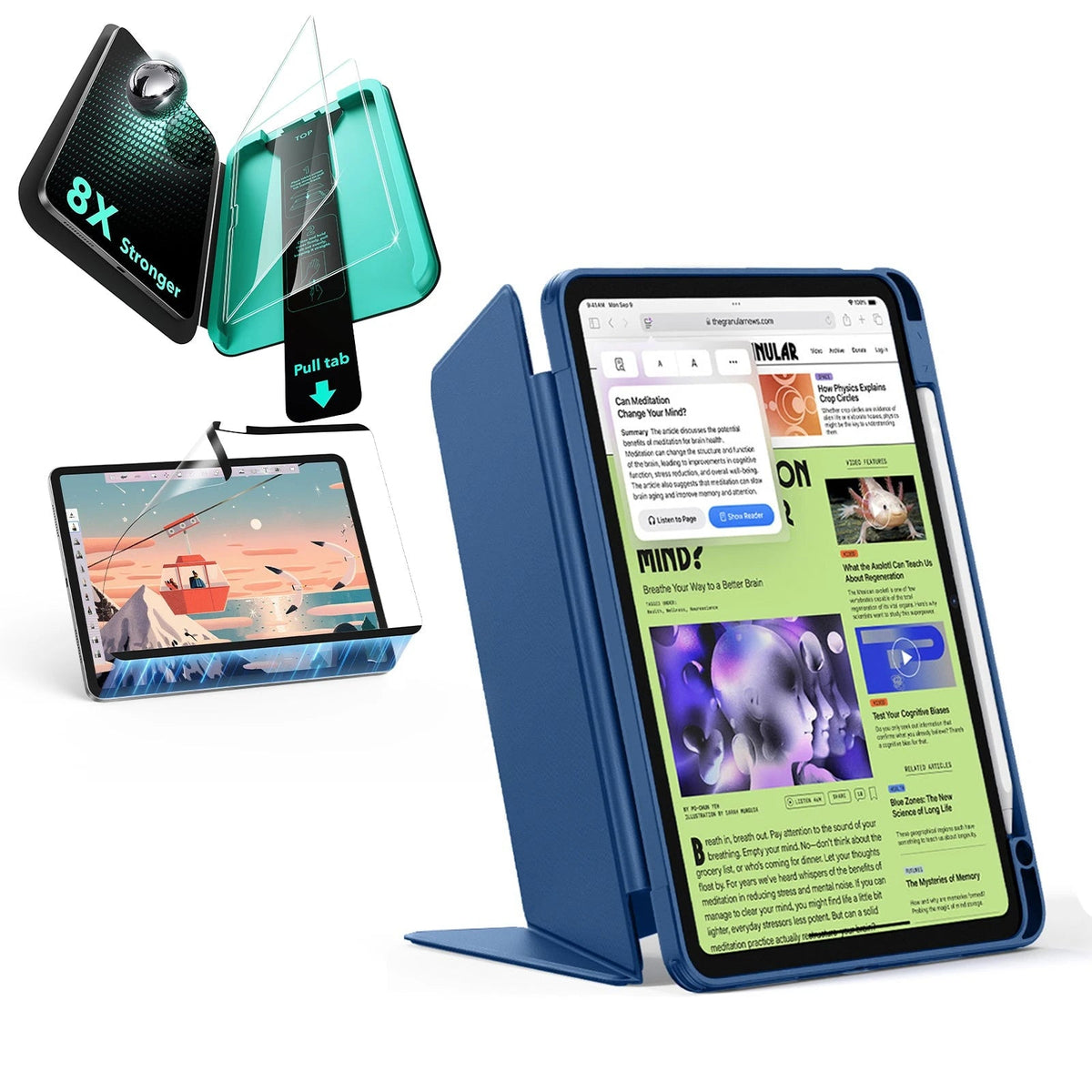iPad Air 11" Flip Transformation Bundle Navy Blue