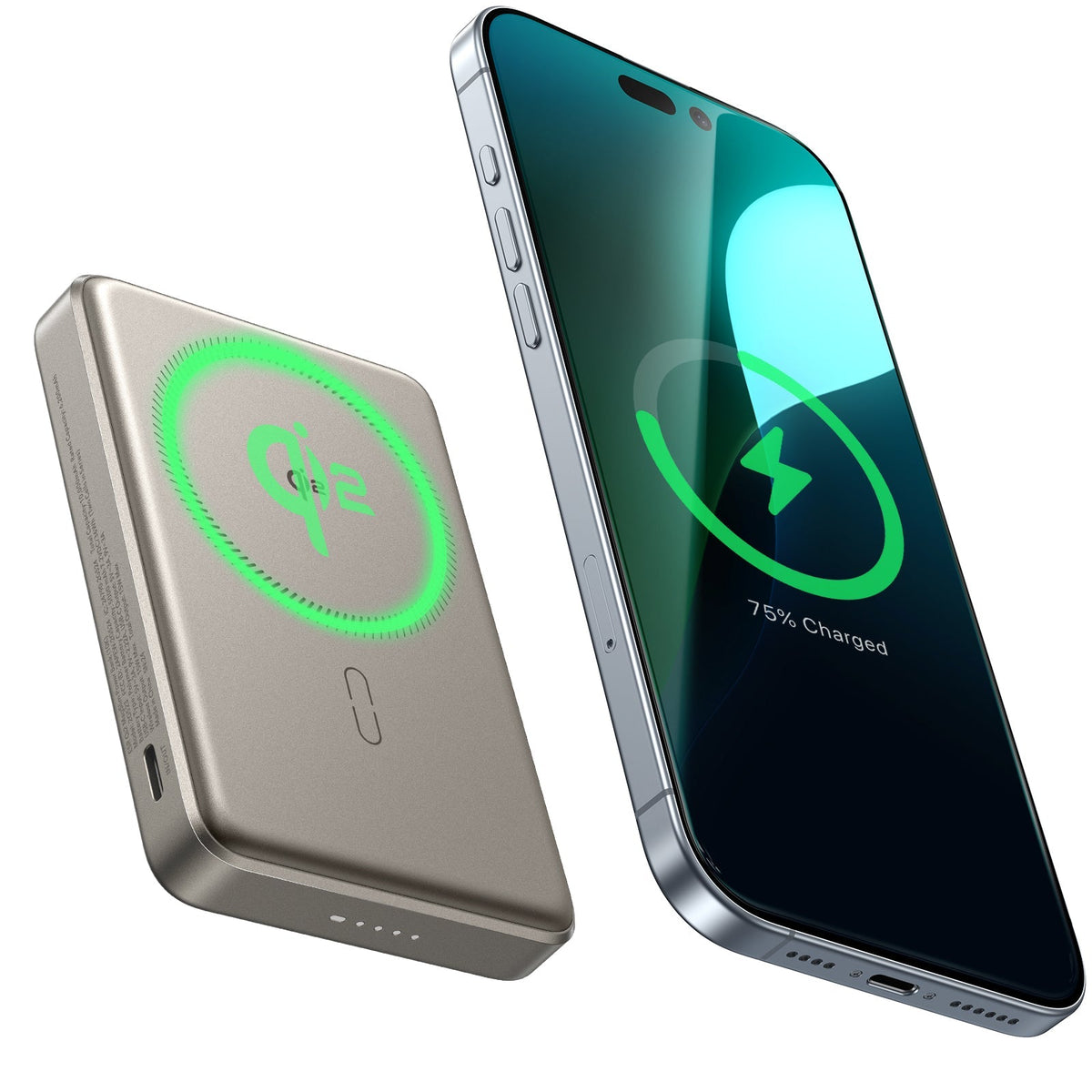 Qi2 MagSlim Power Bank Titanium